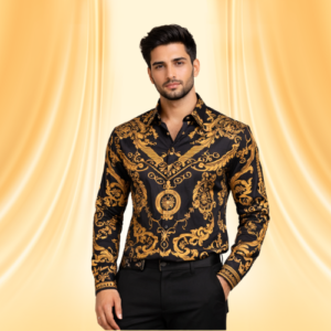 Black Textured Designer Shirt