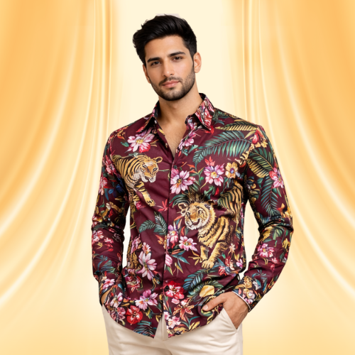 Black Textured Designer Shirt