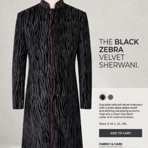 BLACK VALVET SHERWANI