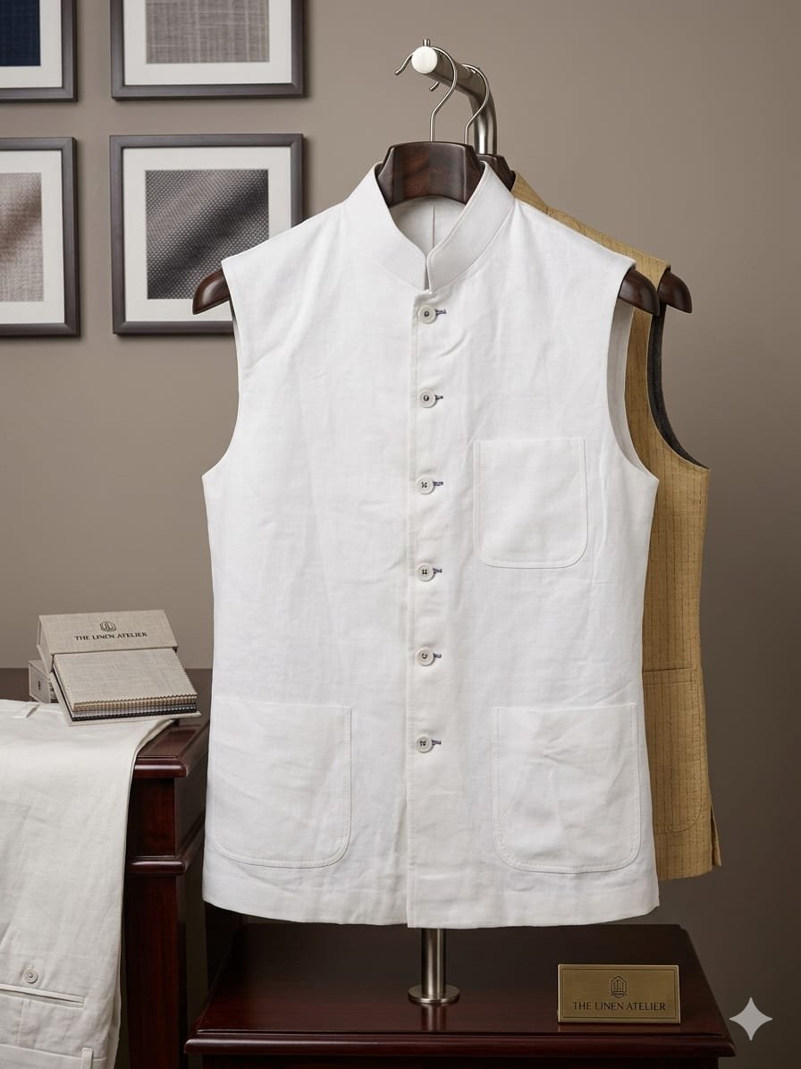 JJ COAT (CLASSIC WHITE LINEN )