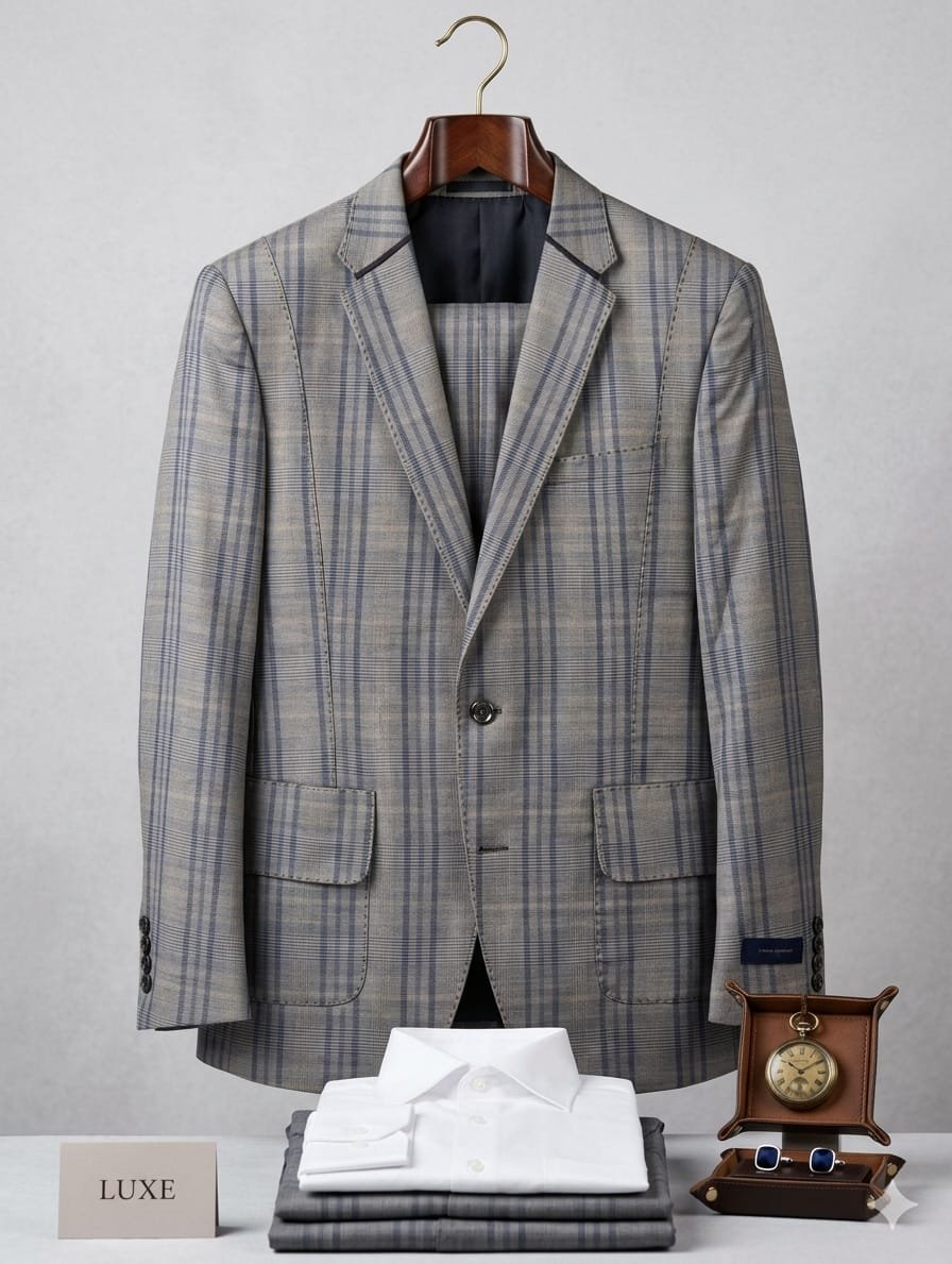 SIGNATRUE GREY PLAID SUIT