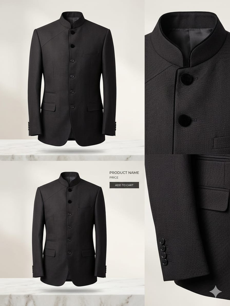 INDO-WESTERN HIGH NECK BLAZER
